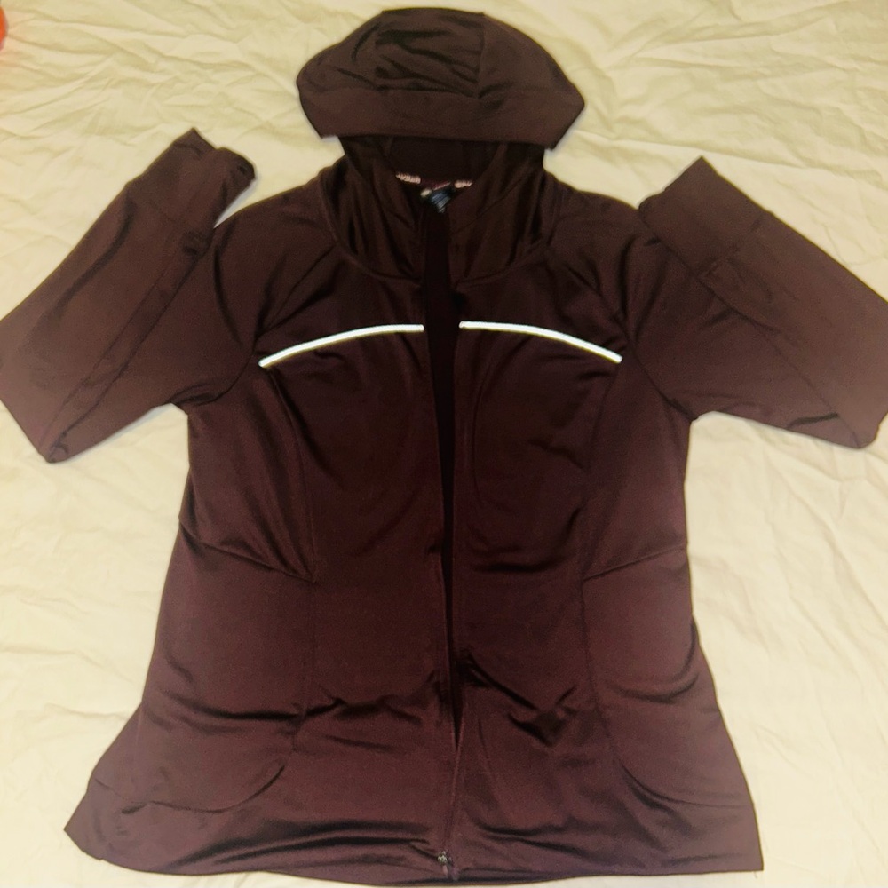 Spyder Maroon Purple Full Zip Hoodie Jacket Lightweight Active used condition.